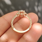 Oval Cut Vintage Engagement Ring with Filigree Design on Shank