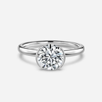1.30 CT Round Cut Moissanite Bezel Engagement Ring