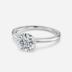 1.30 CT Round Cut Moissanite Bezel Engagement Ring