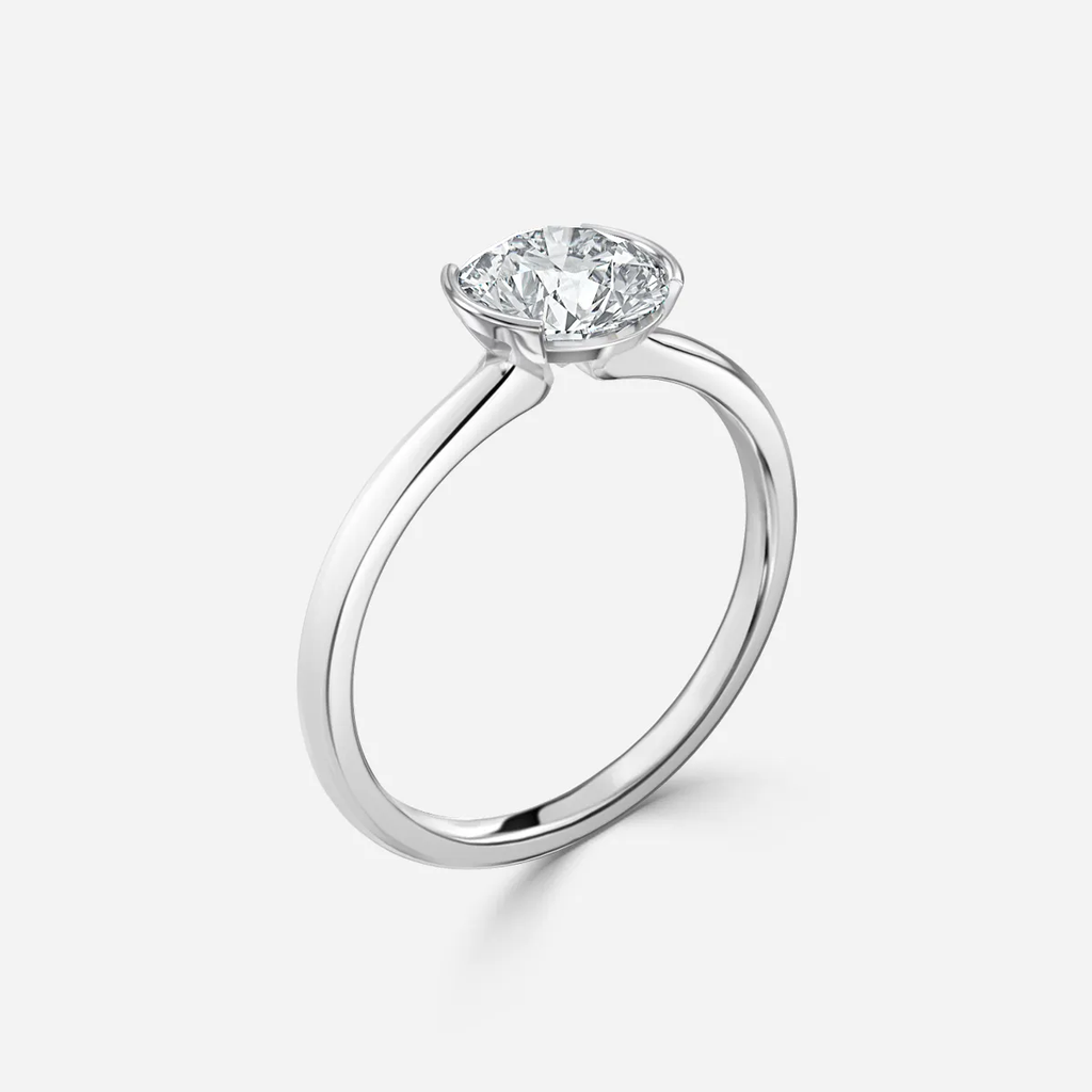 1.30 CT Round Cut Moissanite Bezel Engagement Ring