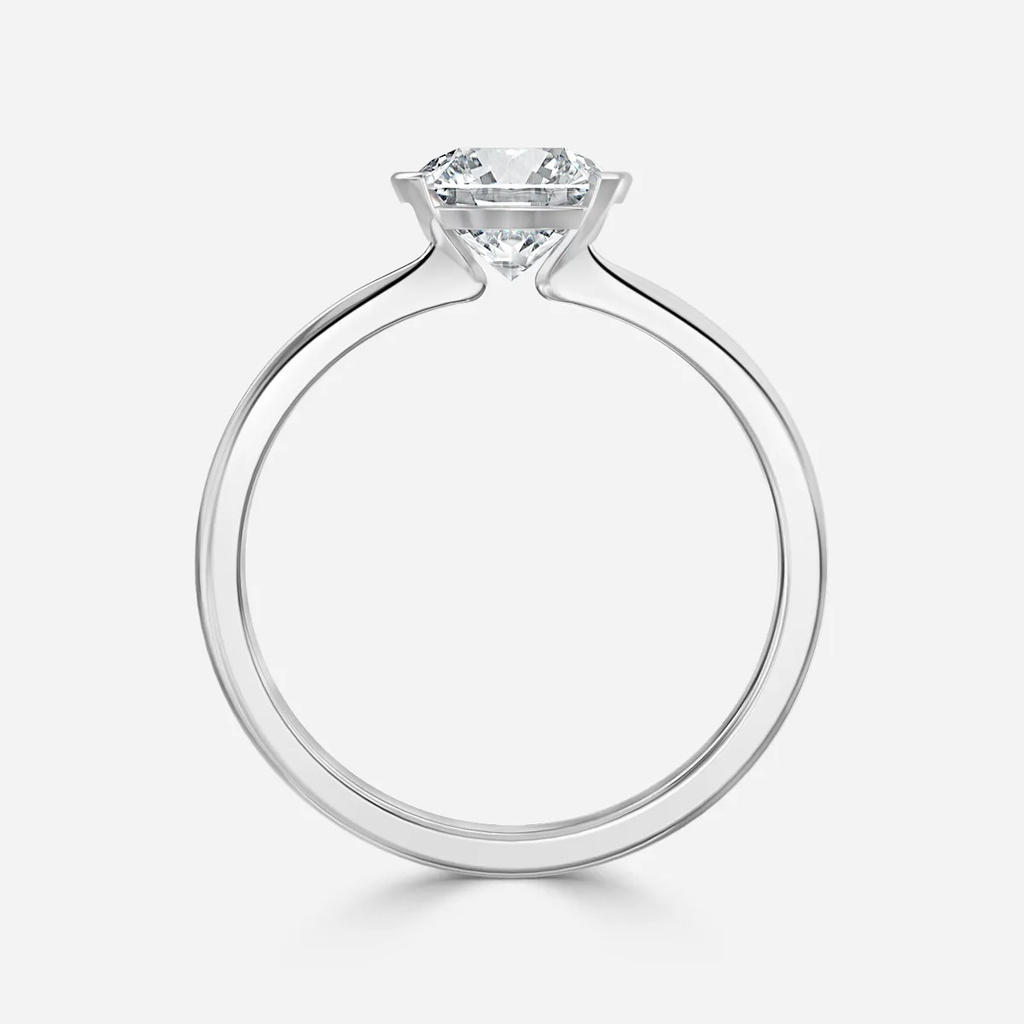 1.30 CT Round Cut Moissanite Bezel Engagement Ring