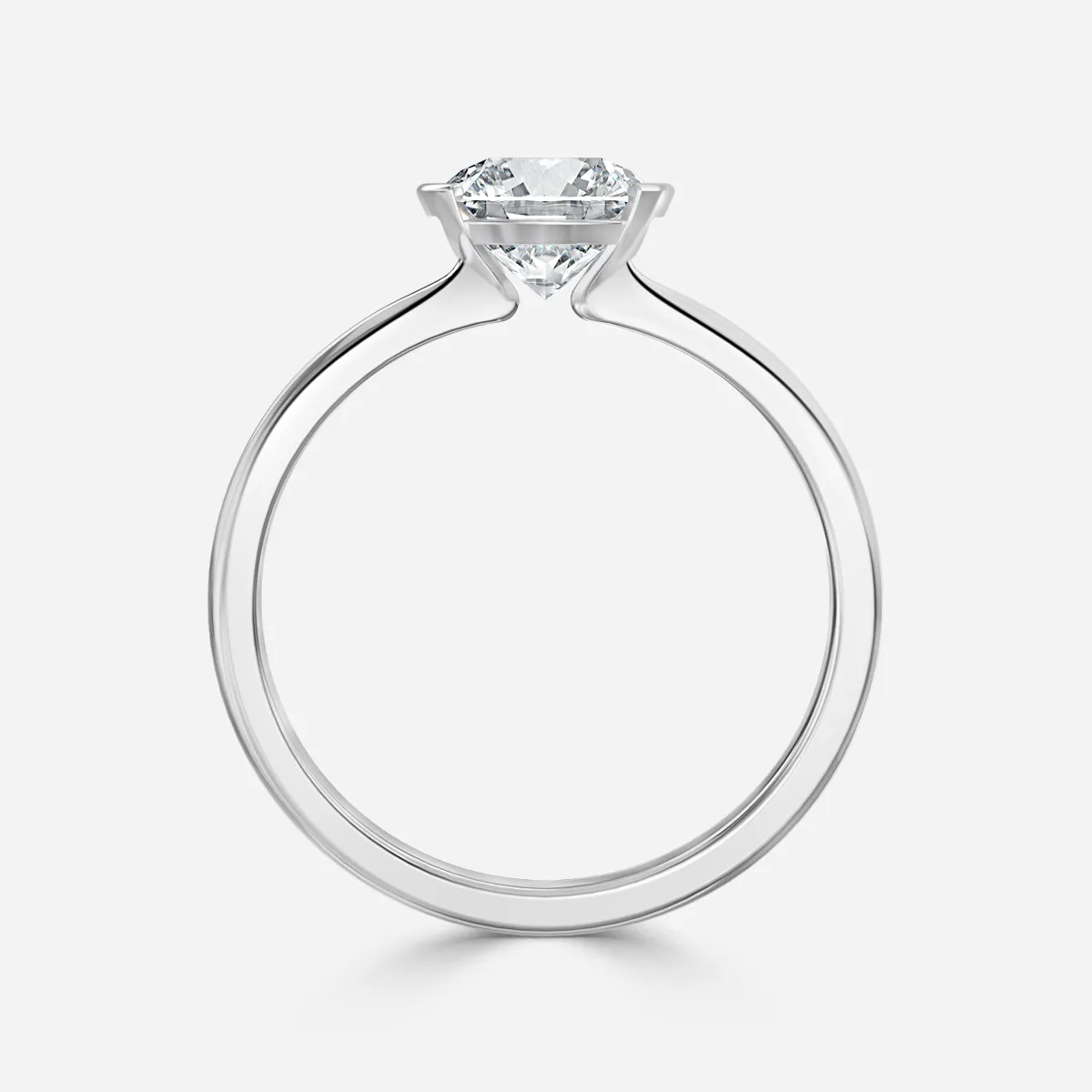 1.30 CT Round Cut Moissanite Bezel Engagement Ring