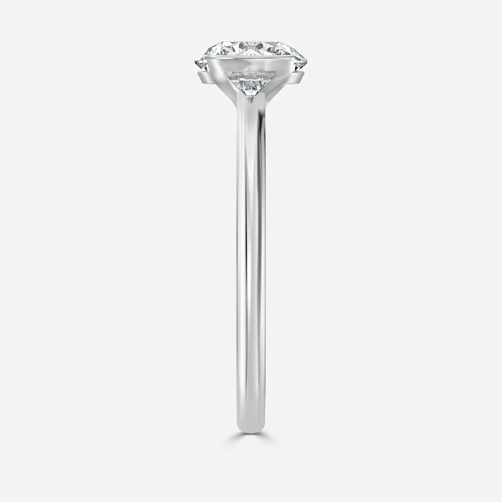 1.30 CT Round Cut Moissanite Bezel Engagement Ring