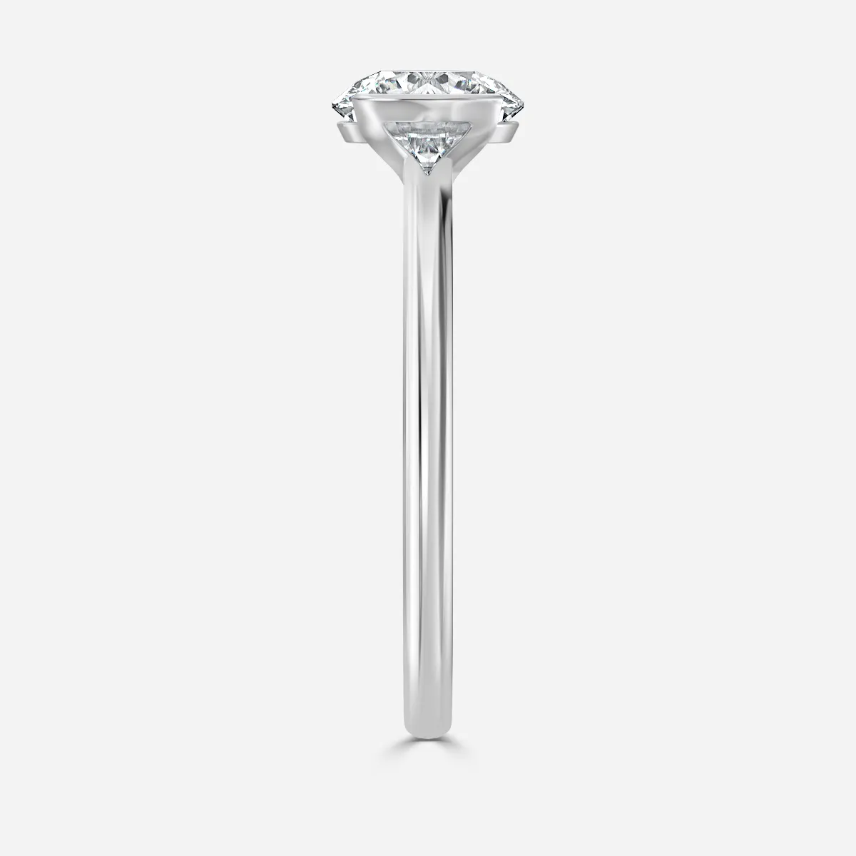 1.30 CT Round Cut Moissanite Bezel Engagement Ring
