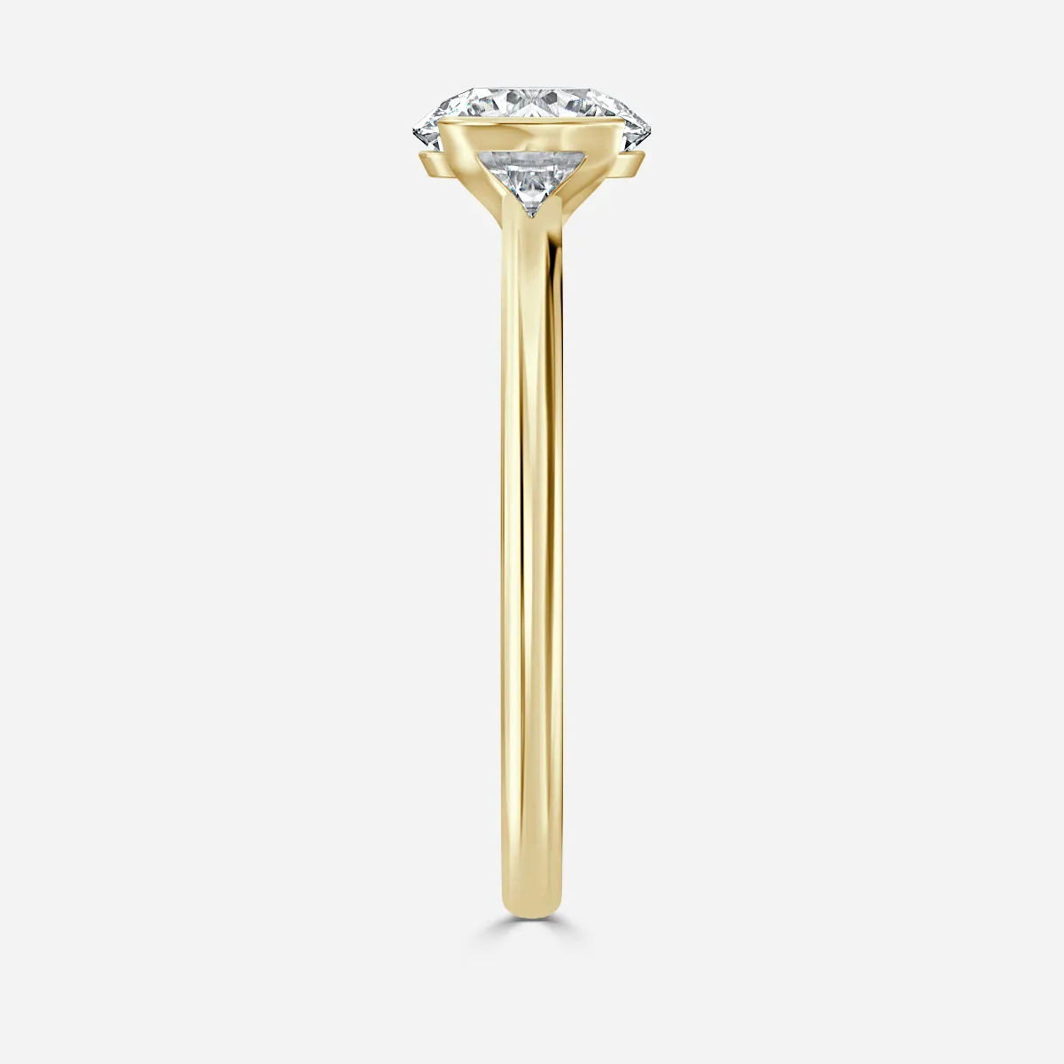1.20 CT -3.0 CT Round Moissanite Half Bezel Engagement Ring