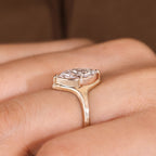 Marquise Cut Diamond Engagement Ring in Bezel Setting