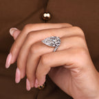 IGI Certified 10 - 12 Carat Pear Diamond Ring in Bypass Setting