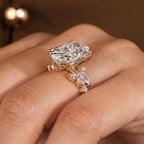 IGI Certified 5 - 7 Carat Oval Cut Diamond Ring in Cluster Setting