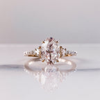 3.0 CT Oval Moissanite Three Stone Setting Engagement Ring