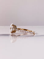 3.0 CT Oval Moissanite Three Stone Setting Engagement Ring