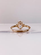 3.0 CT Oval Moissanite Three Stone Setting Engagement Ring
