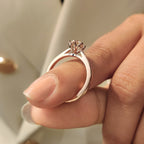 Gold Solitaire Engagement Ring With Round Diamond