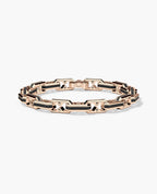 ARTURO Gold Link Bracelet with Black Diamonds - 6mm