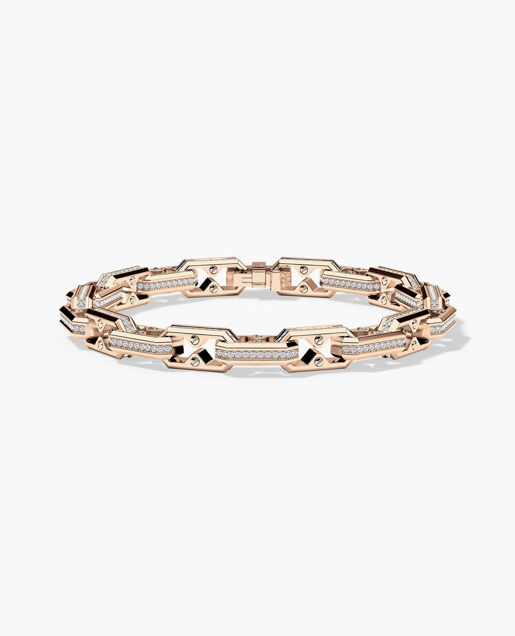 ARTURO Gold Link Bracelet with Diamonds - 6mm