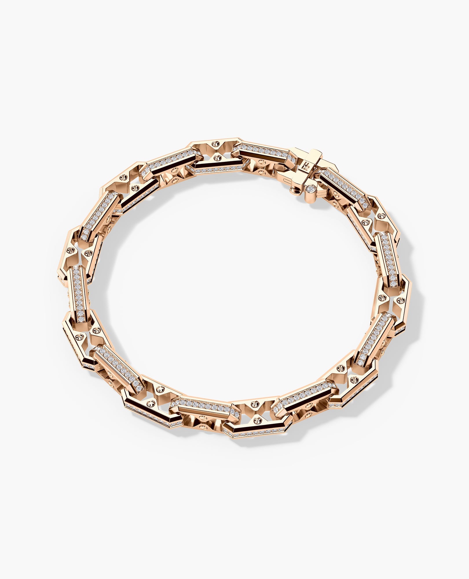 ARTURO Gold Link Bracelet with Diamonds - 6mm