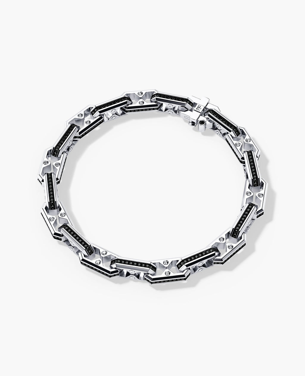 ARTURO Gold Link Bracelet with Black Diamonds - 6mm