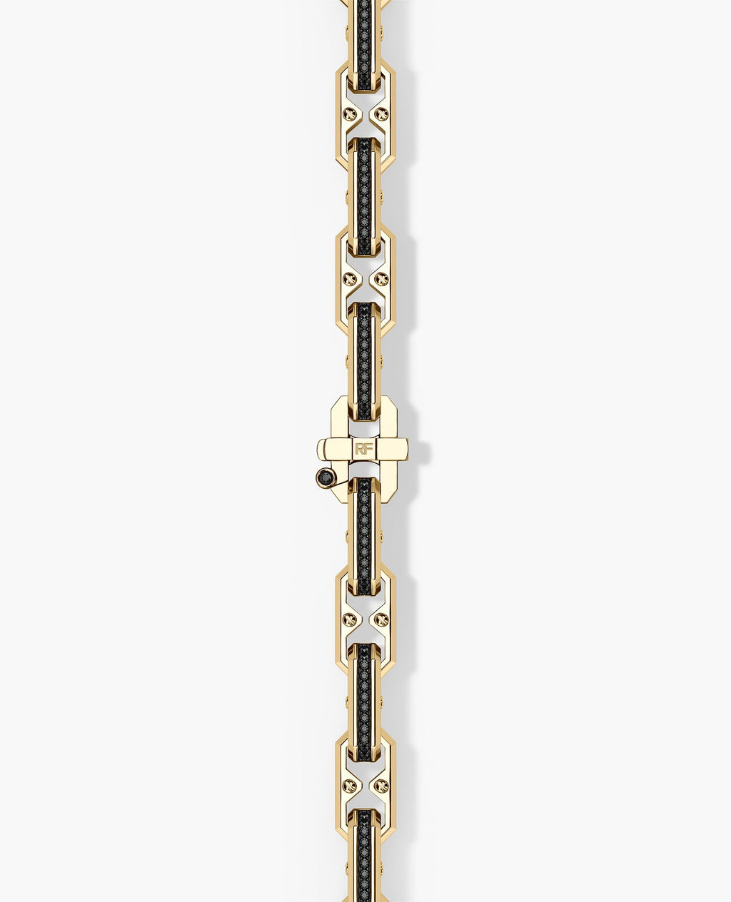 ARTURO Gold Link Bracelet with Black Diamonds - 6mm
