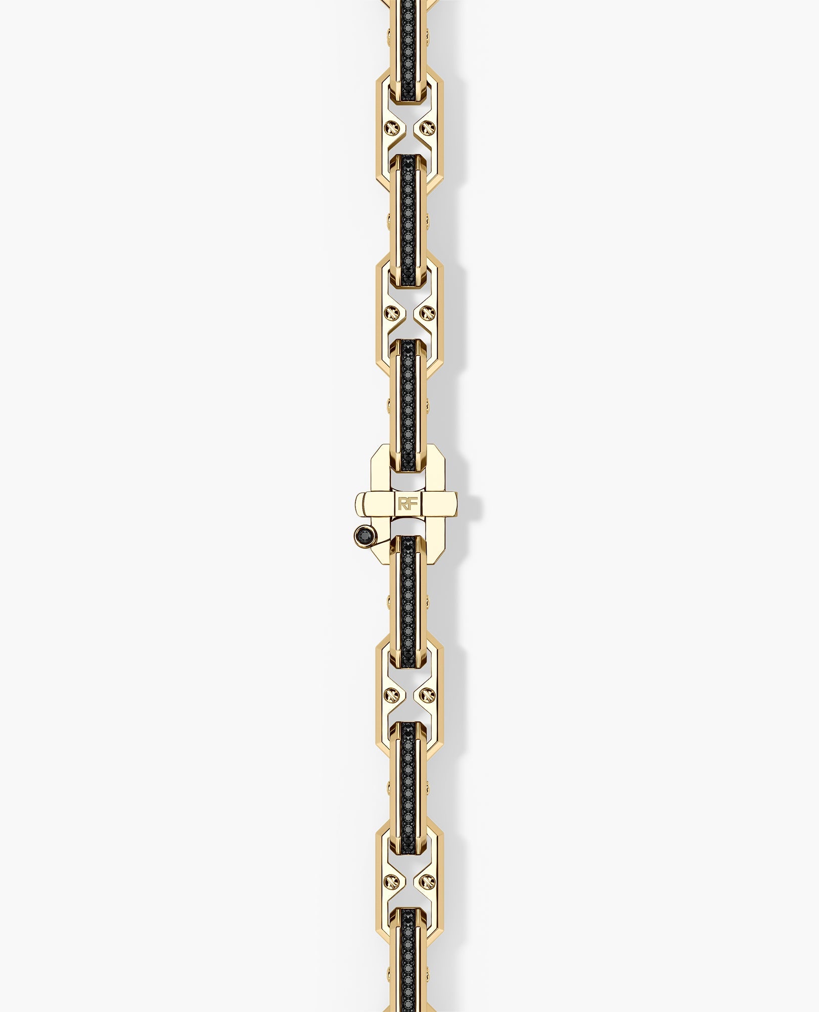 ARTURO Gold Link Bracelet with Black Diamonds - 6mm