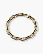 ARTURO Gold Link Bracelet with Black Diamonds - 6mm