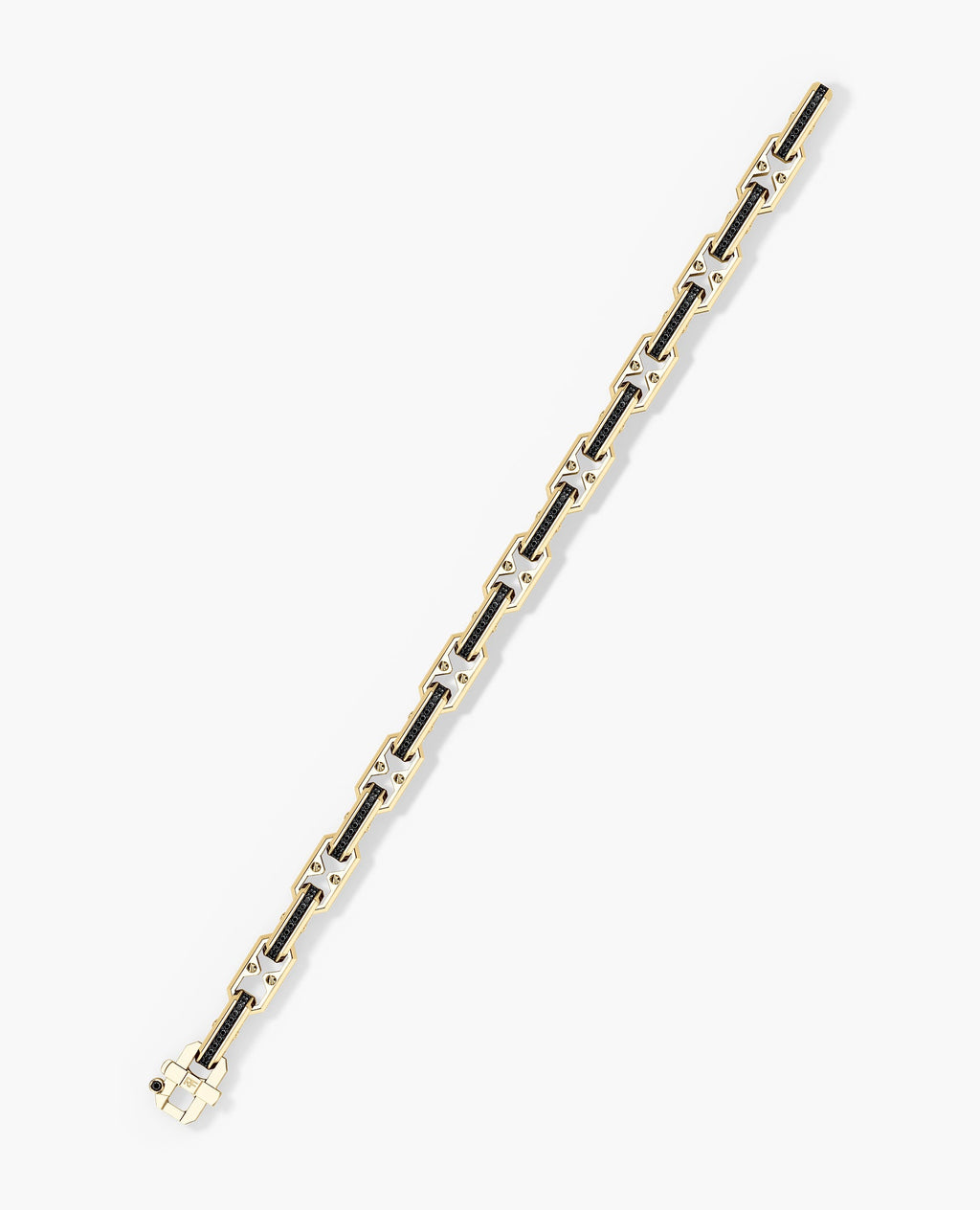 ARTURO Gold Link Bracelet with Black Diamonds - 6mm