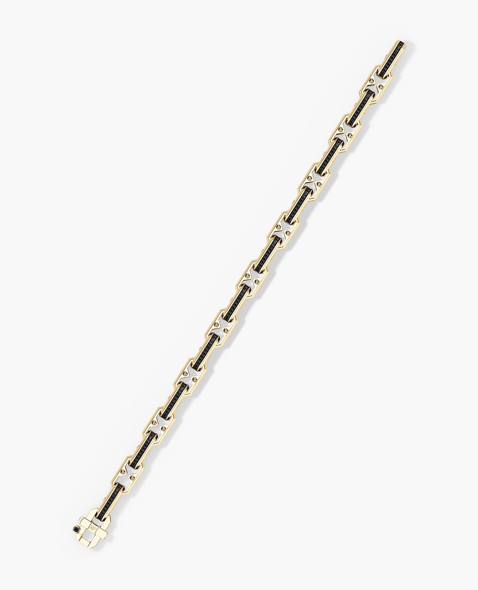 ARTURO Gold Link Bracelet with Black Diamonds - 6mm