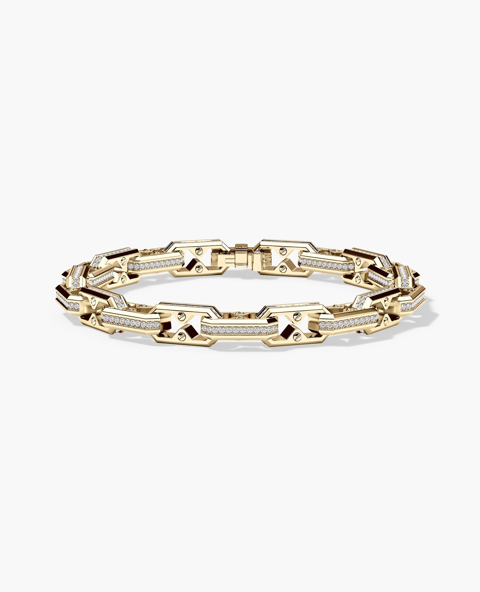 ARTURO Gold Link Bracelet with Diamonds - 6mm