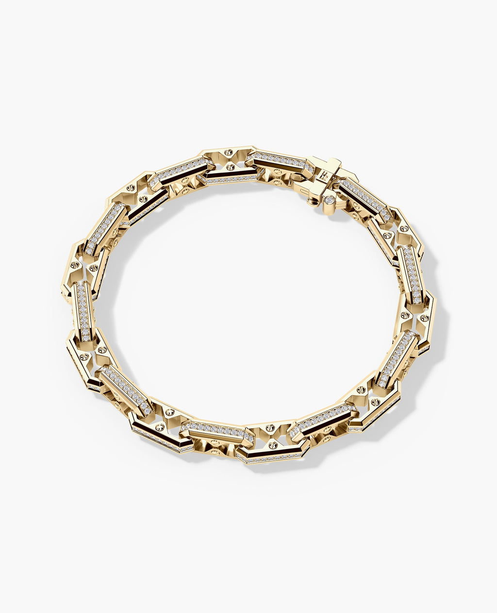 ARTURO Gold Link Bracelet with Diamonds - 6mm