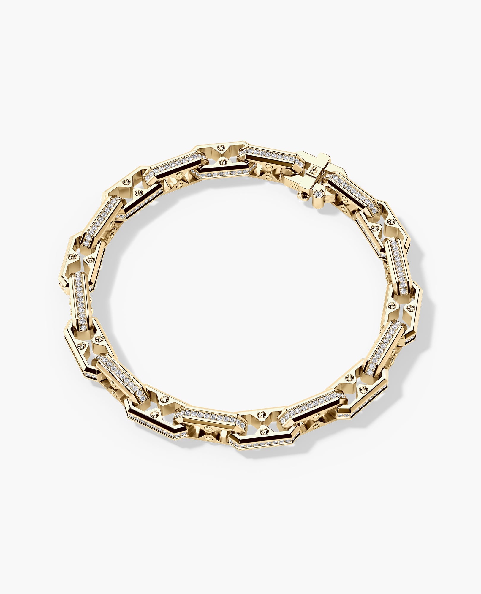 ARTURO Gold Link Bracelet with Diamonds - 6mm