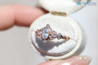 Briar bezel three stone oval and marquise lab grown diamond engagement rings DisneyValley