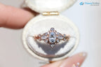 Briar bezel three stone oval and marquise lab grown diamond engagement rings DisneyValley