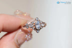 Briar bezel three stone oval and marquise lab grown diamond engagement rings DisneyValley