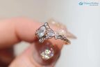 Briar bezel three stone oval and marquise lab grown diamond engagement rings DisneyValley