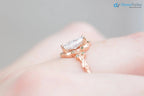 Briar rose halo with marquise Lab Grown and green diamond accents Wedding Ring DisneyValley