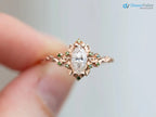 Briar rose halo with marquise Lab Grown and green diamond accents Wedding Ring DisneyValley