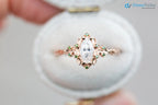 Briar rose halo with marquise Lab Grown and green diamond accents Wedding Ring DisneyValley