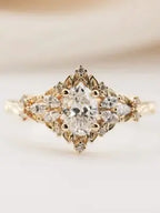 Briar rose starlight oval center Whimsical gold engagement ring DisneyValley