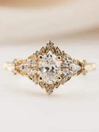 Briar rose starlight oval center Whimsical gold engagement ring DisneyValley