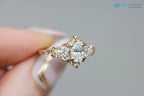 Briar rose starlight oval center Whimsical gold engagement ring - DisneyValley