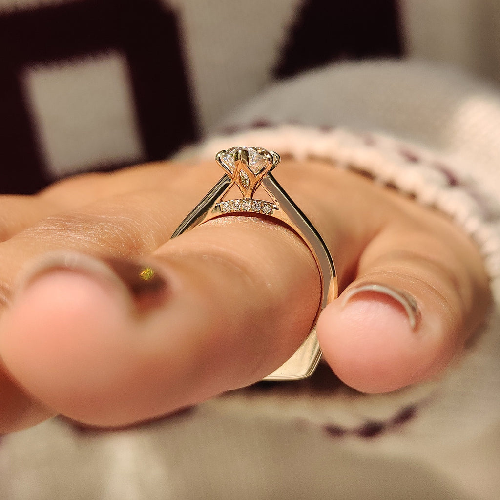 Solitaire Dutch Marquise Engagement Ring In Euro Shank