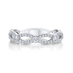 0.5 CTW  Round | Brilliant Cut Moissanite  Crossover  Halo Unique Wedding Band