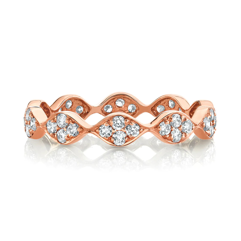 0.6 CTW  Round | Brilliant Cut Moissanite  Halo Unique Wedding Band