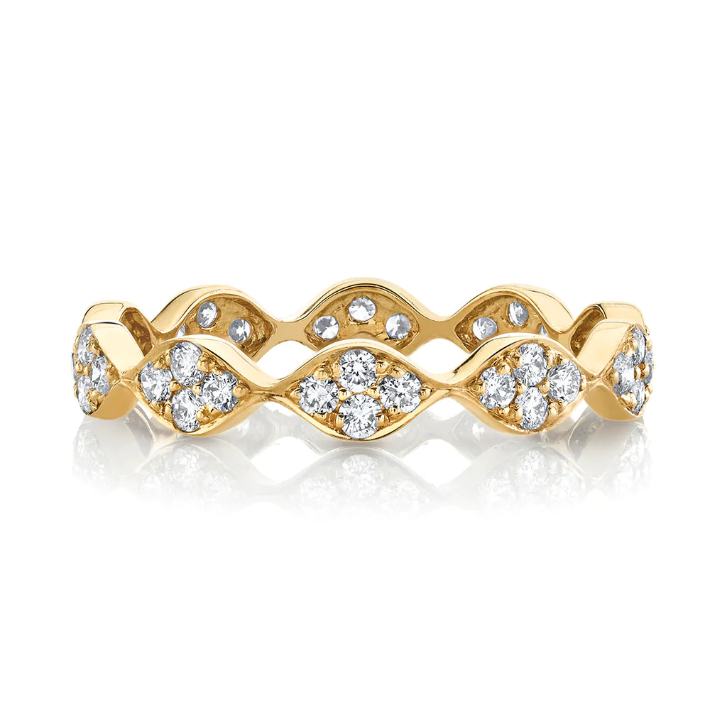 0.6 CTW  Round | Brilliant Cut Moissanite  Halo Unique Wedding Band