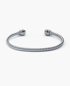 SKULL Gold Cuff Bracelet with Black Diamonds - 4mm