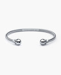 SKULL Gold Cuff Bracelet with Black Diamonds - 4mm