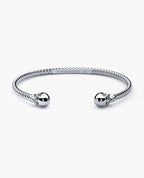 SKULL Gold Cuff Bracelet with Black Diamonds - 4mm