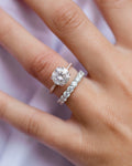 2.10 CT Round Moissanite Solitaire With Pave Setting Engagement Ring