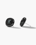 HALO EverBlak Gold Cushion Cut Single Stud Earring with 0.50ct - 1.35ct Black Diamonds