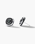 HALO Gold Cushion Cut Single Stud Earring with 0.50ct - 1.35ct Black Diamonds