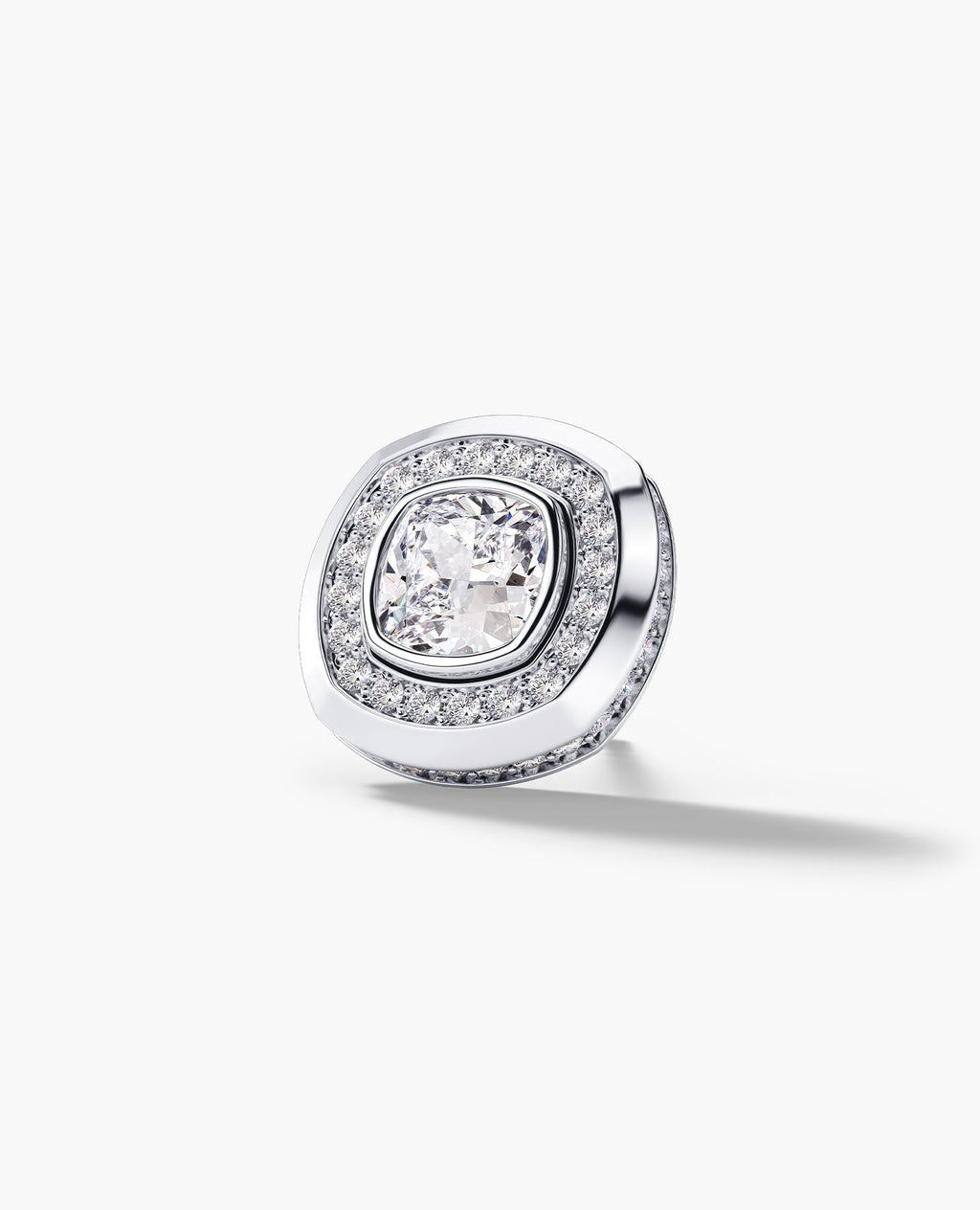 HALO Gold Cushion Cut Single Stud Earring with 0.50ct - 1.35ct Diamonds