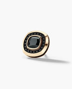 HALO Gold Cushion Cut Single Stud Earring with 0.50ct - 1.35ct Black Diamonds